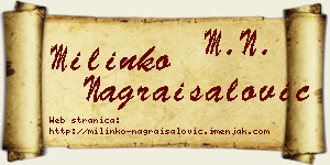 Milinko Nagraisalović vizit kartica